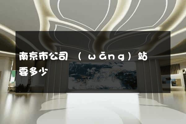 南京市公司網(wǎng)站設計要多少錢