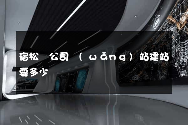 宿松縣公司網(wǎng)站建站要多少錢